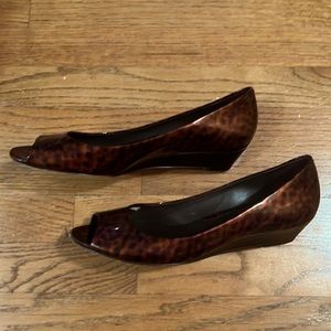 Cole Haan Nike Air Open Toe Wedges Dark Leopard Pront Size 11